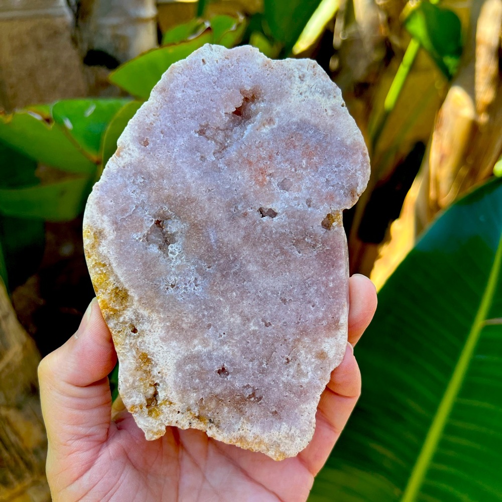 Pink Amethyst Quartz Crystal druzy Slab